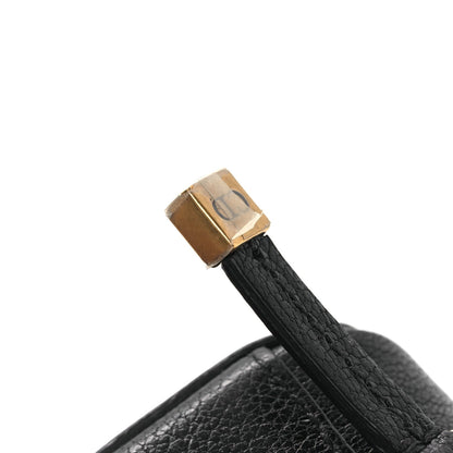 Christian Dior Goatskin Mini Saddle Shoulder Strap Pouch Black