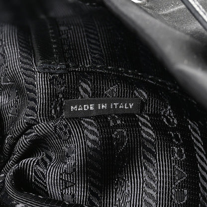 Prada Nylon Vela Saffiano Small Cinch Backpack Black