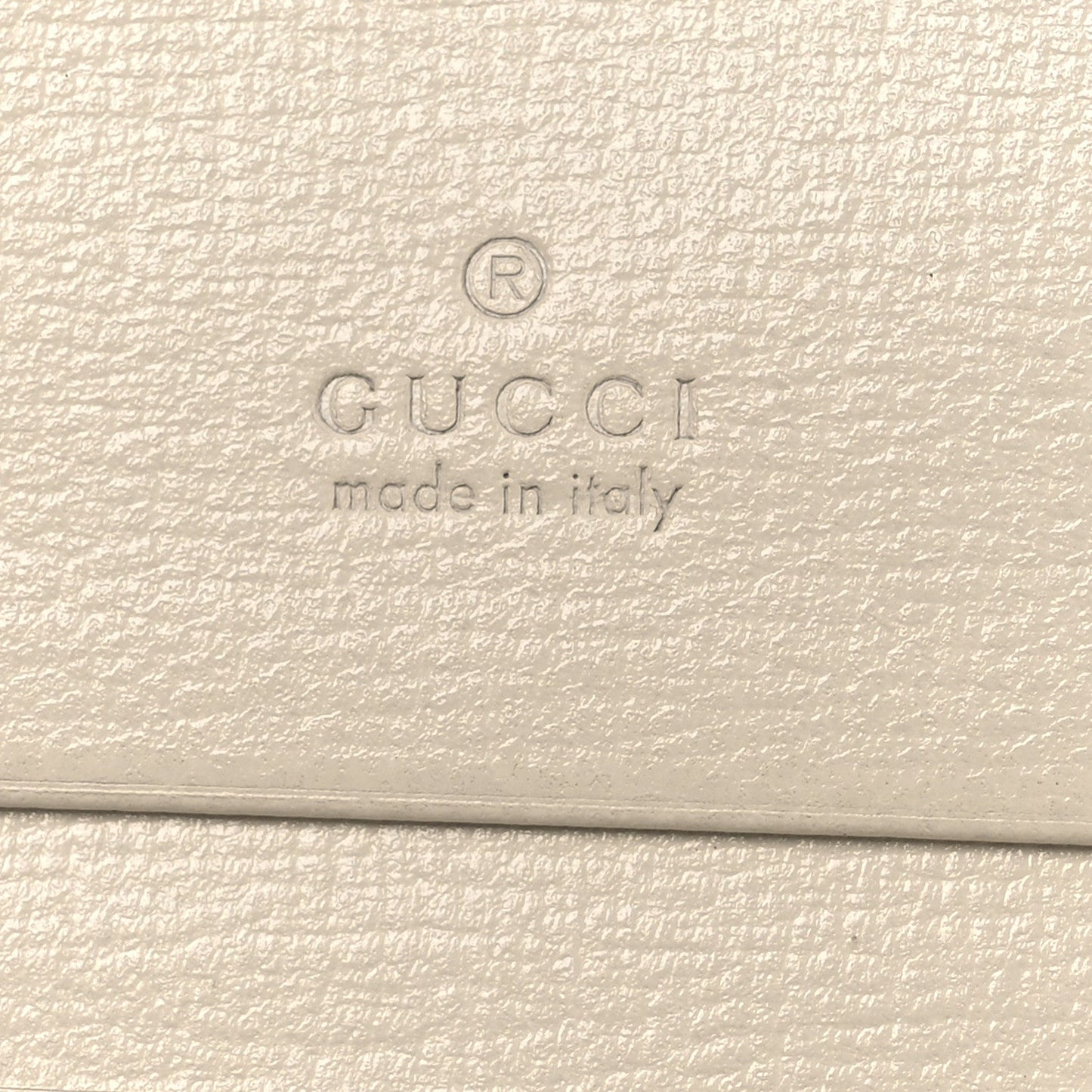 Gucci GG Supreme Monogram Azalea Calfskin Horsebit 1955 Card Case Wallet Beige Ebony Mystic White