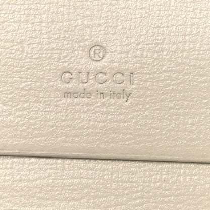 Gucci GG Supreme Monogram Azalea Calfskin Horsebit 1955 Card Case Wallet Beige Ebony Mystic White