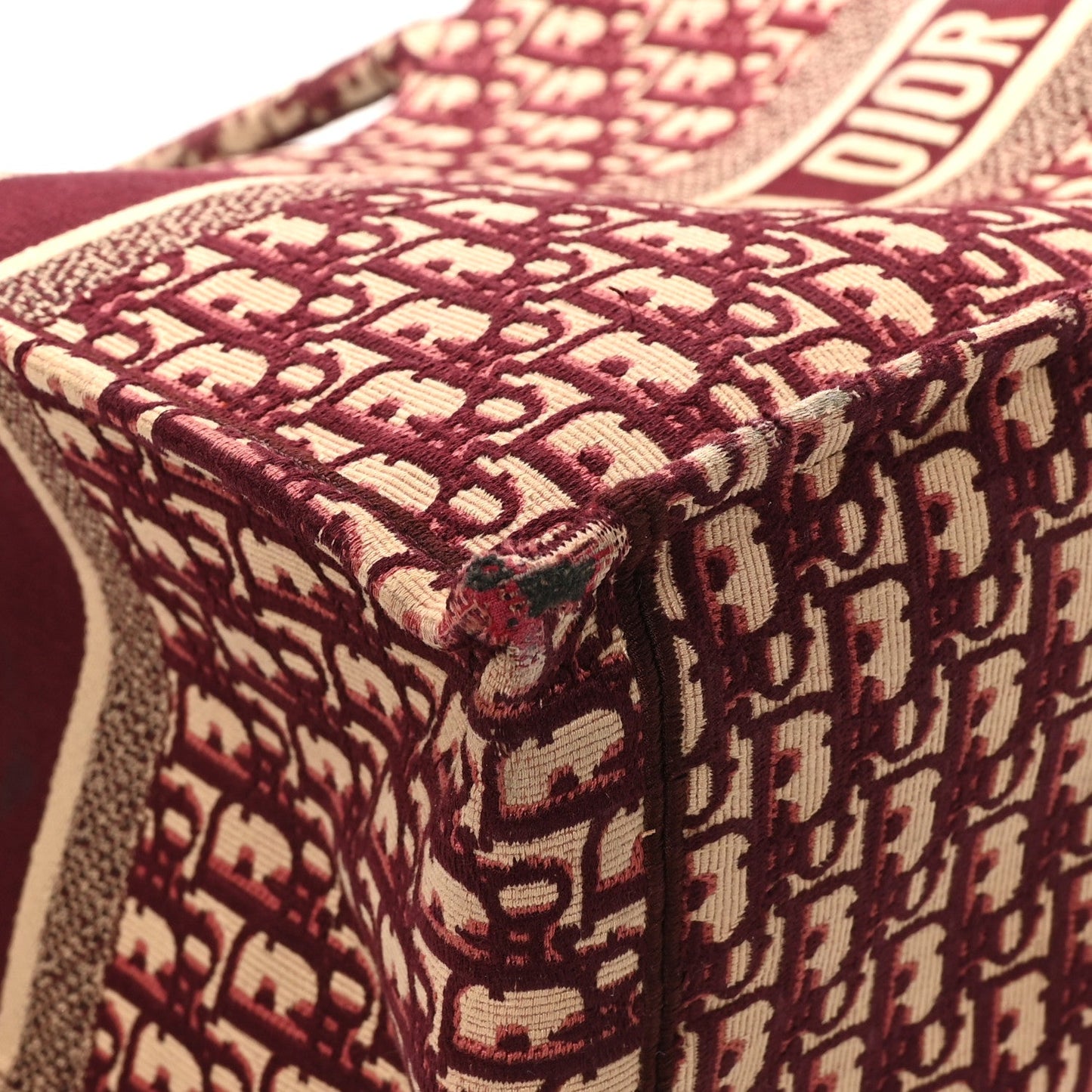 Christian Dior Oblique Large Book Tote Burgundy Multicolor
