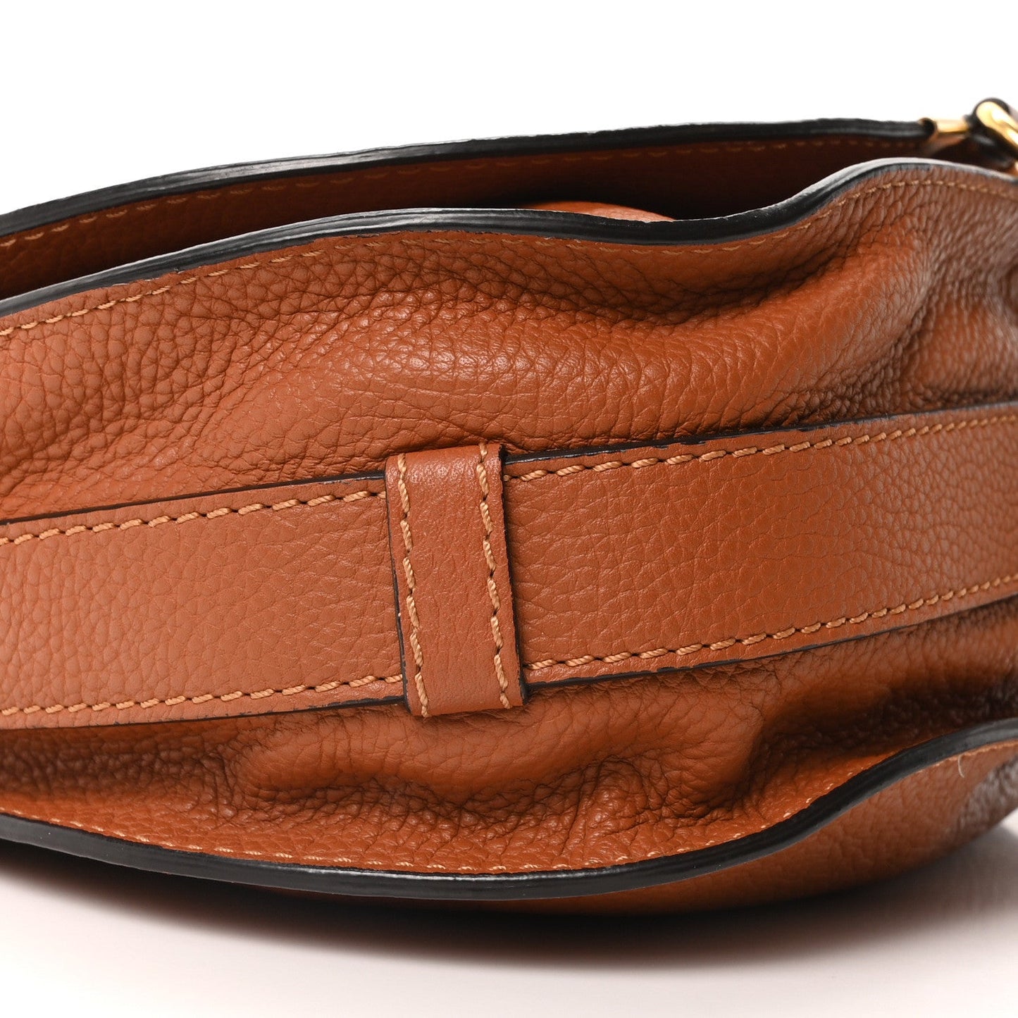 Chloe Calfskin Medium Marcie Round Crossbody Bag Tan