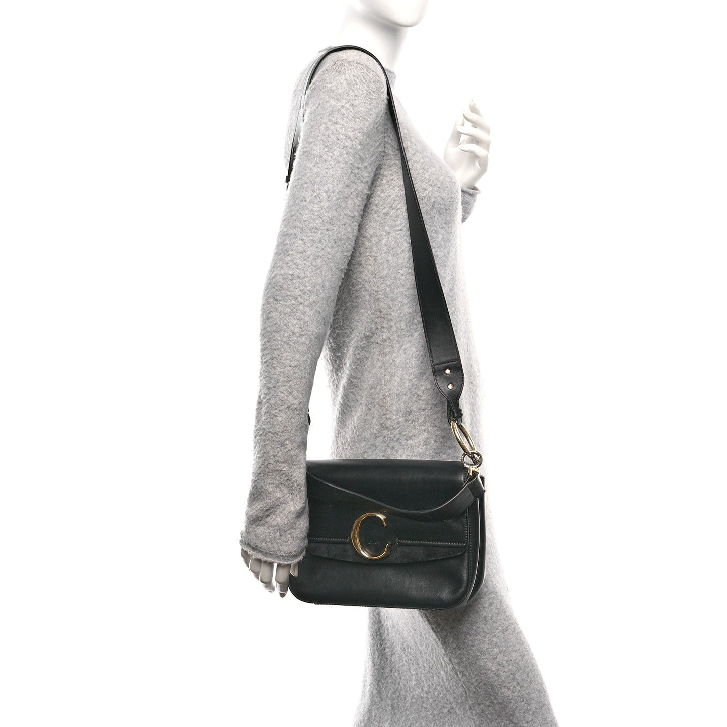 Chloe Calfskin C Double Carry Black