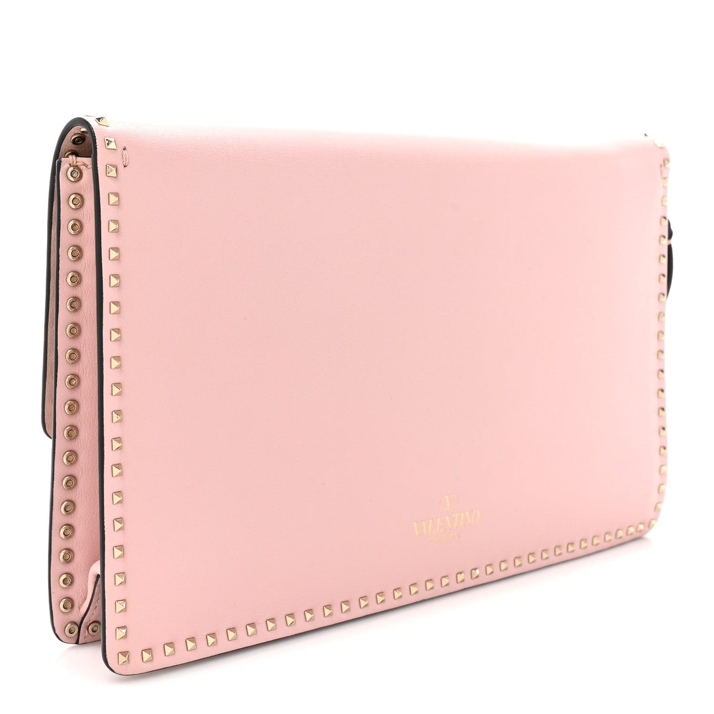 Valentino Garavani Nappa Micro Rockstud Wristlet Clutch Water Rose