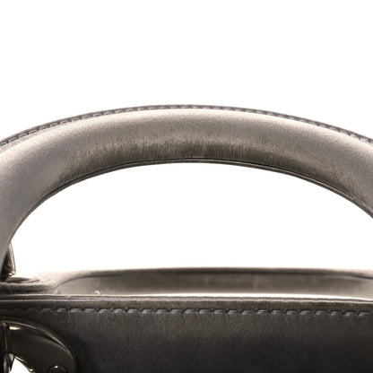 Christian Dior Satin Crystal Cannage Mini Lady Dior Gray