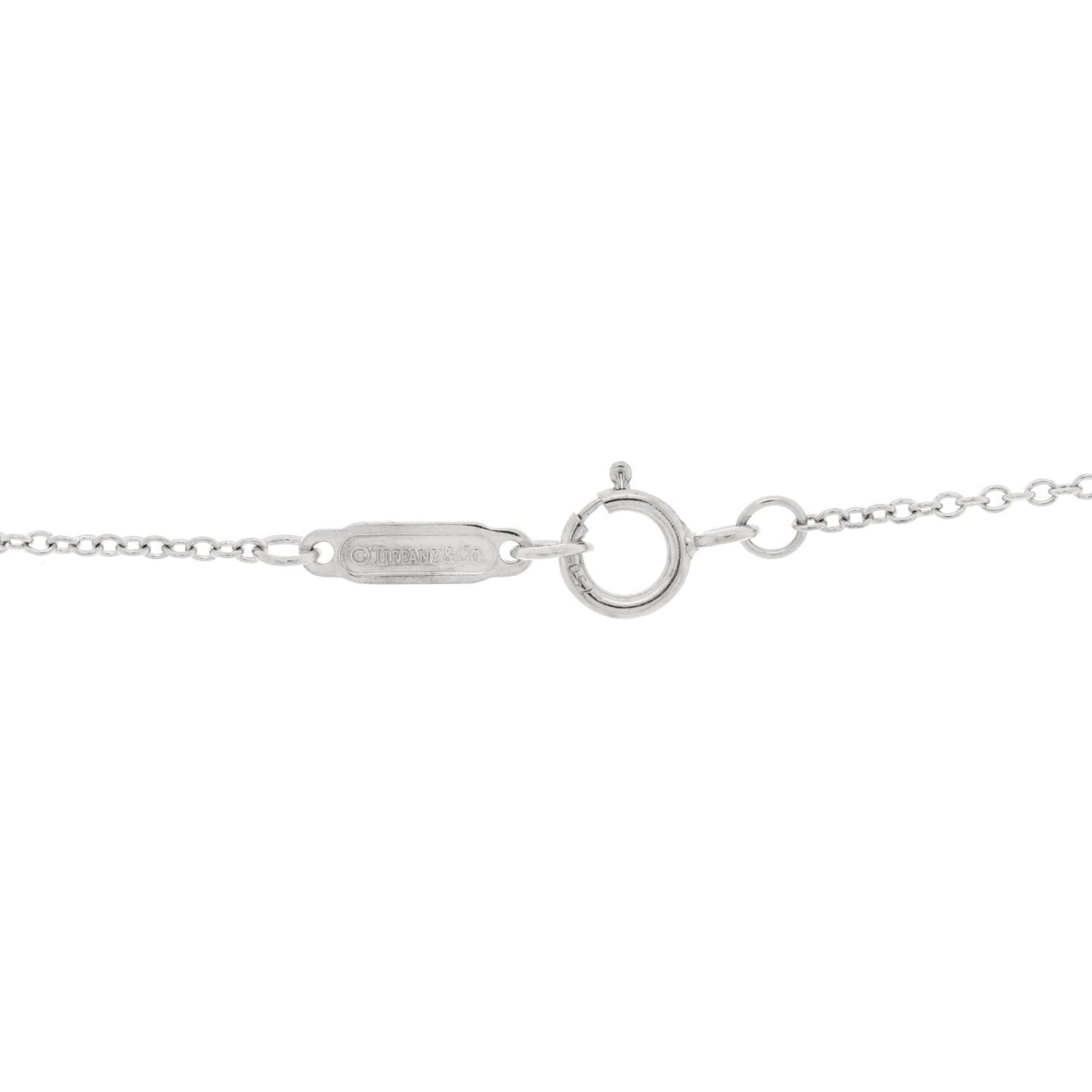 Tiffany 18K White Gold Diamond Double Heart Pendant Necklace