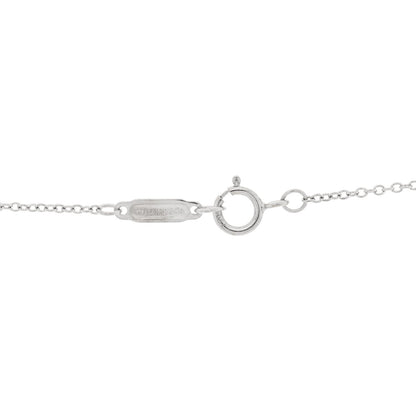 Tiffany 18K White Gold Diamond Double Heart Pendant Necklace
