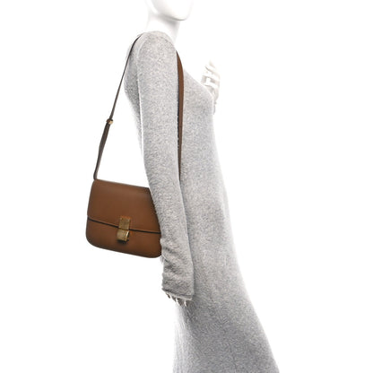 Celine Box Calfskin Medium Classic Box Flap Bag Camel