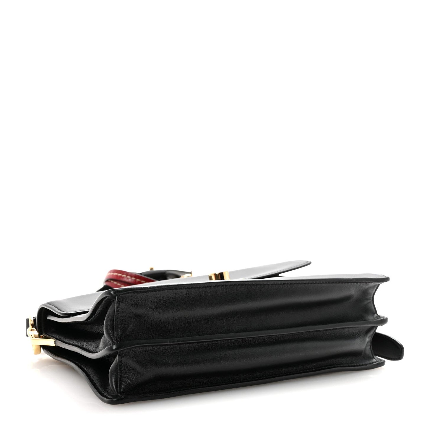 Prada Calfskin Soft Sound Charms Shoulder Bag Black