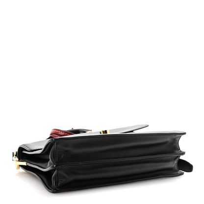 Prada Calfskin Soft Sound Charms Shoulder Bag Black