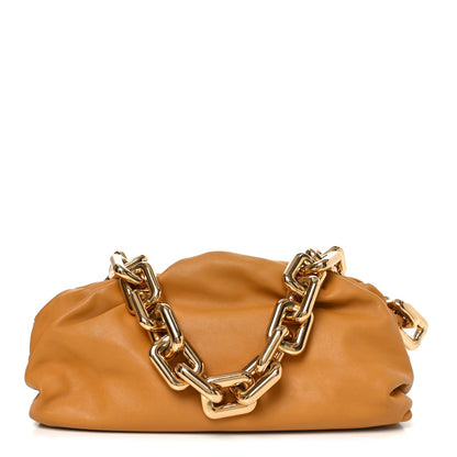 Bottega Veneta Calfskin The Pouch Chain Cammello