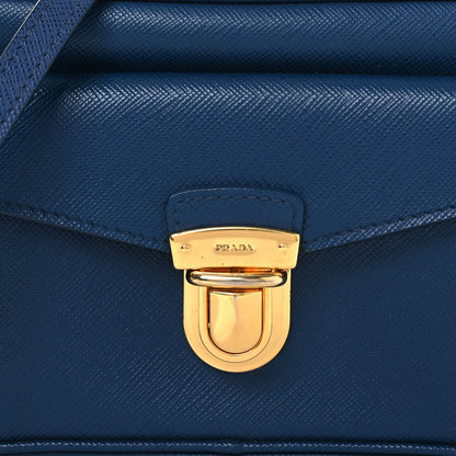 Prada Saffiano Mini Front Pocket Crossbody Bag Bleuette