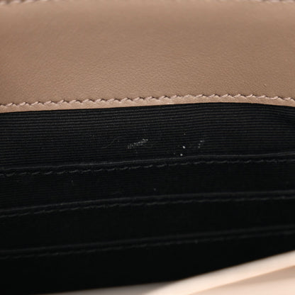 Saint Laurent Calfskin Y Quilted Monogram Toy Loulou Crossbody Bag Taupe