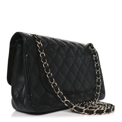 Chanel Caviar Quilted Jumbo Double Flap Black