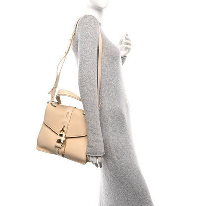 Chloe Shiny Grained Calfskin Medium Aby Day Shoulder Bag Blondie Beige