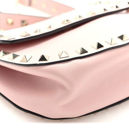 Valentino Garavani Vitello Rockstud Crossbody Saddle Bag Water Rose