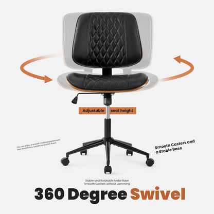 Ergonomic Armless Office Chair Adjustable Height