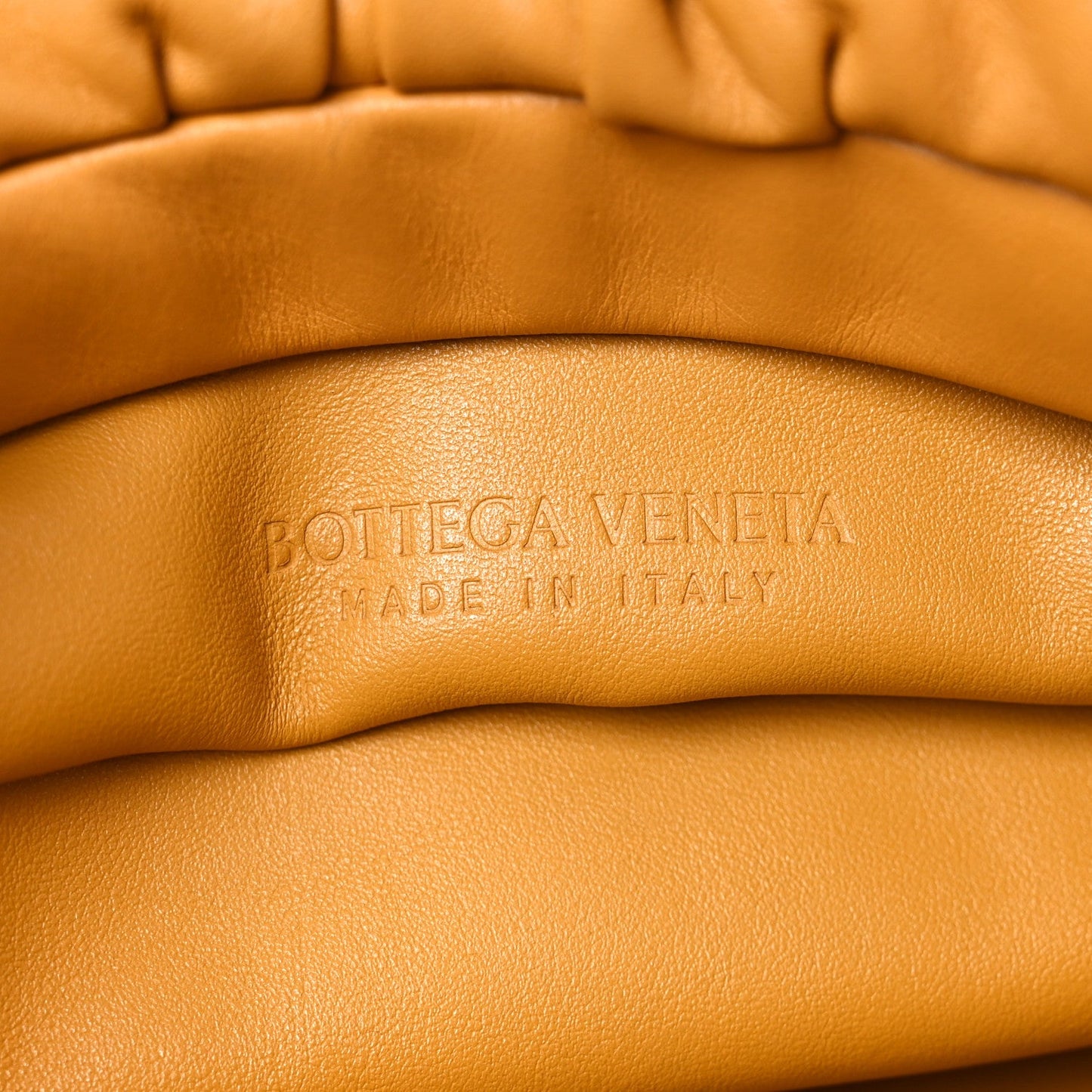 Bottega Veneta Calfskin The Pouch Chain Cammello