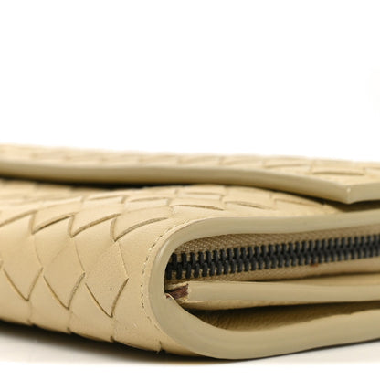 Bottega Veneta Nappa Intrecciato Continental Flap Wallet New Sand