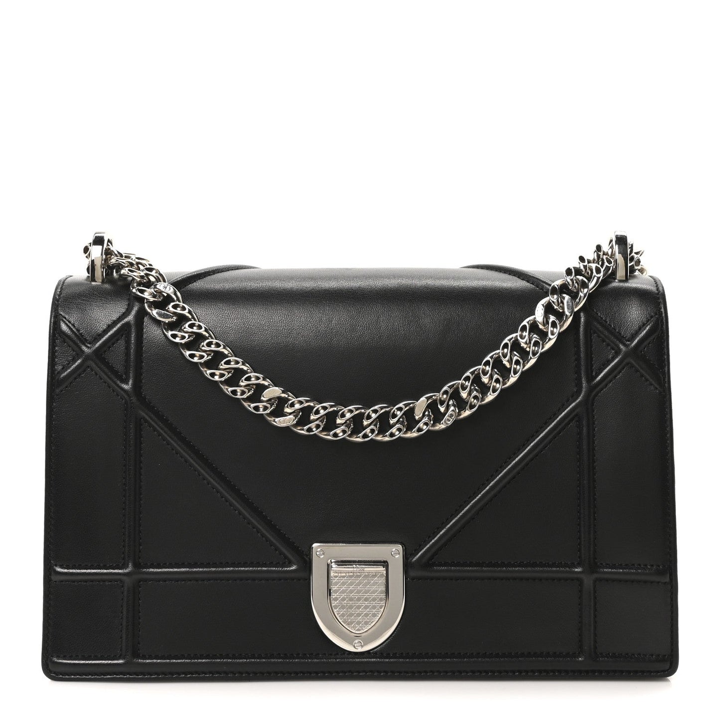 Christian Dior Lambskin Medium Diorama Flap Bag Black