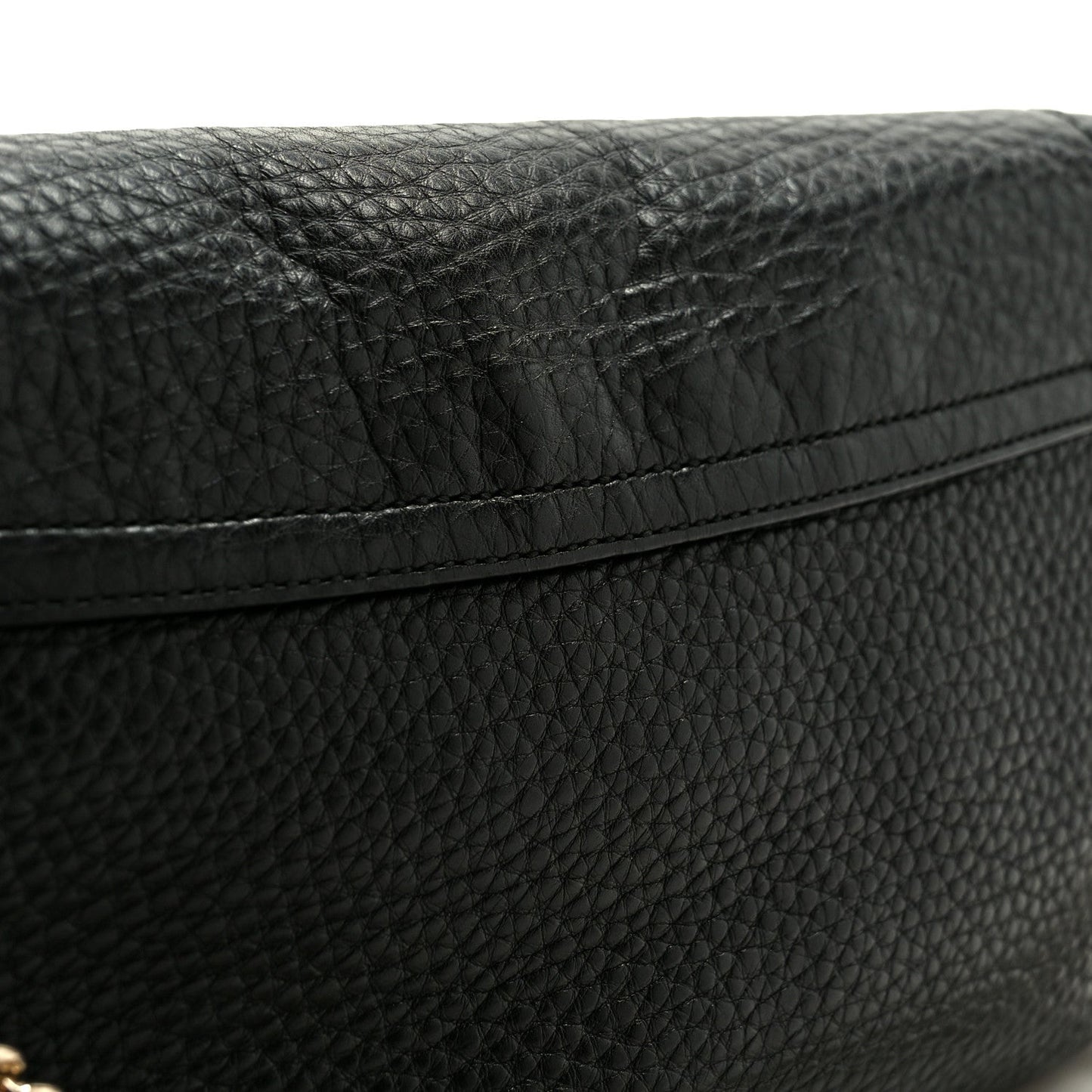 Gucci Pebbled Calfskin Medium Soho Flap Crossbody Black