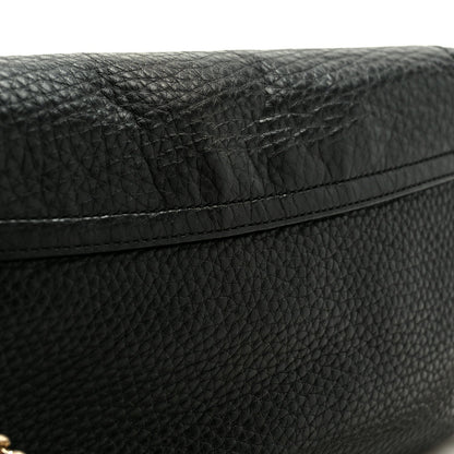 Gucci Pebbled Calfskin Medium Soho Flap Crossbody Black