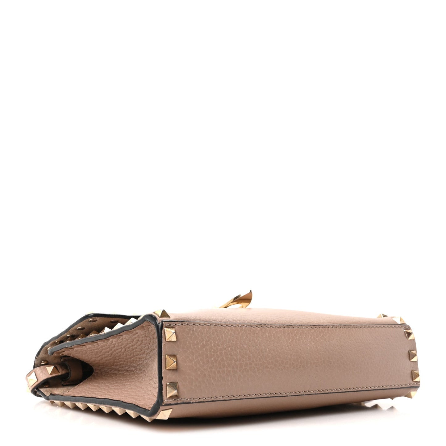 Valentino Garavani Pebbled Calfskin Medium Rockstud Flip Lock Crossbody Bag Skin Sorbet