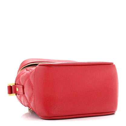 Saint Laurent Grain de Poudre Quilted 80's Vanity Bag Rouge Eros