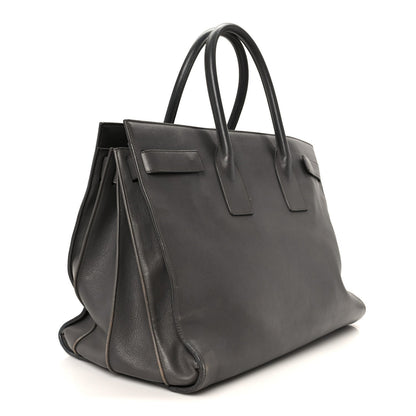 Saint Laurent Calfskin Large Sac de Jour Carryall Grey