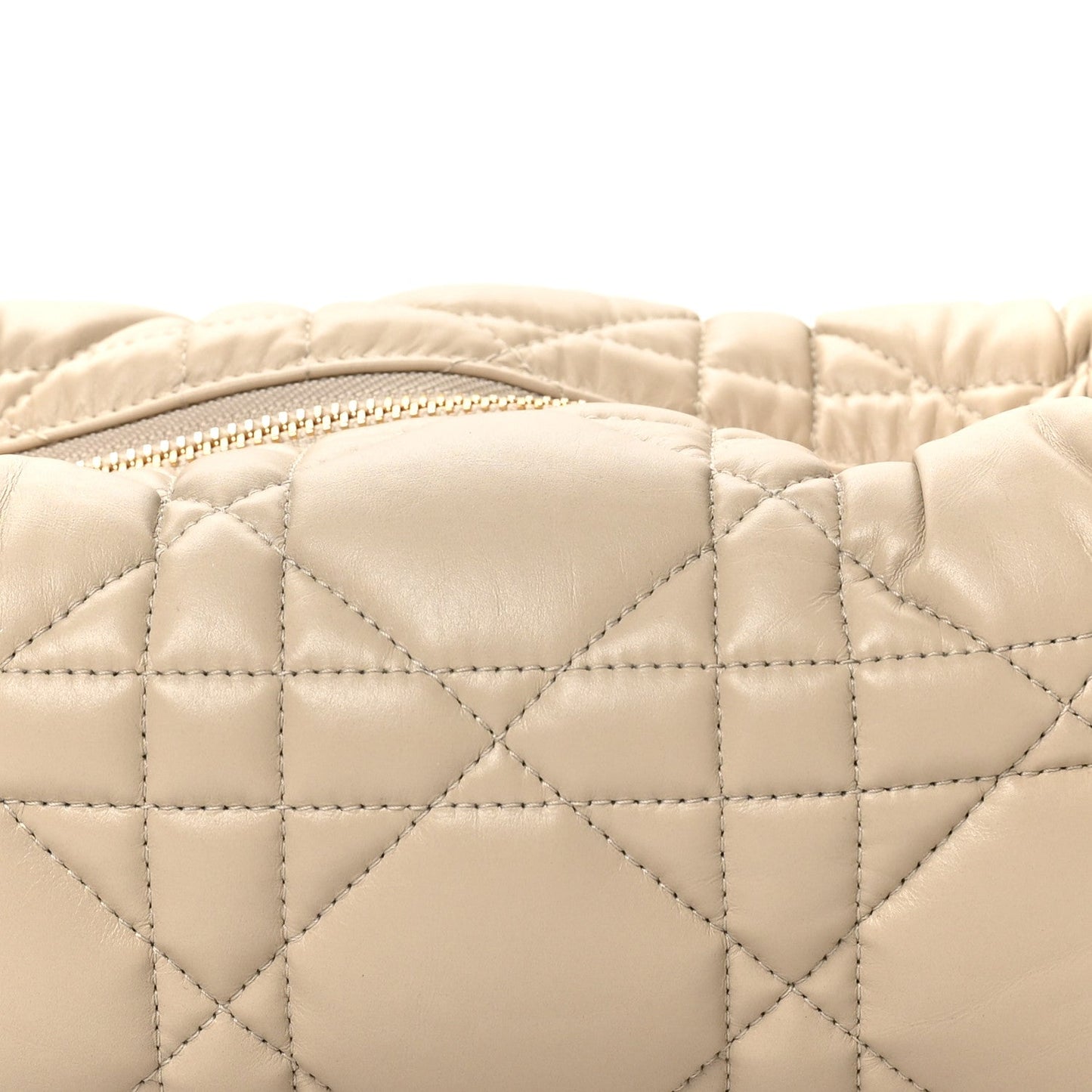 Christian Dior Calfskin Macrocannage Medium Diortravel Nomad Pouch Sand
