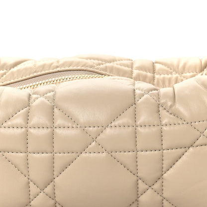 Christian Dior Calfskin Macrocannage Medium Diortravel Nomad Pouch Sand