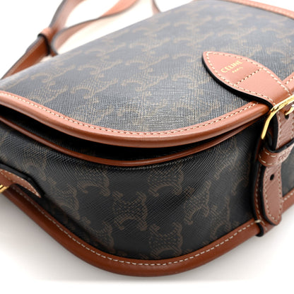 Celine Triomphe Canvas Medium Folco Bag Tan