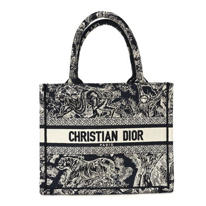 Christian Dior Canvas Embroidered Small Dioriviera Toile De Jouy Book Tote Blue