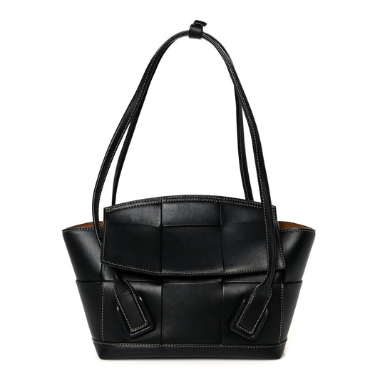 Bottega Veneta French Calfskin Maxi Intrecciato Arco 33 Black