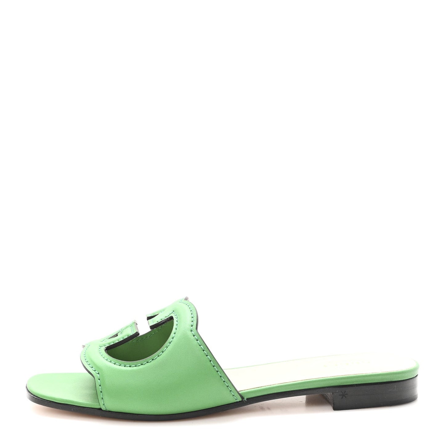Gucci Cosmos Softy Calfskin Interlocking G Cut Out Slide Sandals 36 New Shamarock