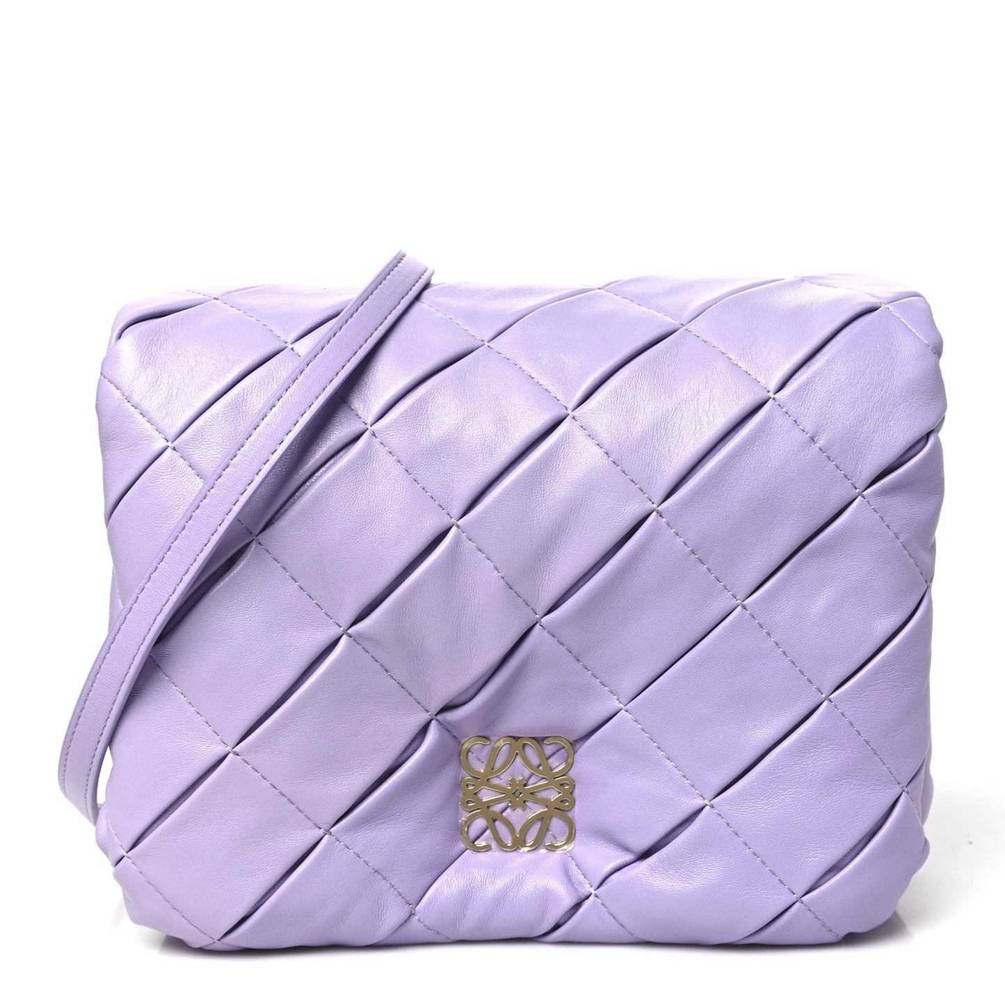 Loewe Lambskin Pleated Goya Puffer Bag Light Mauve