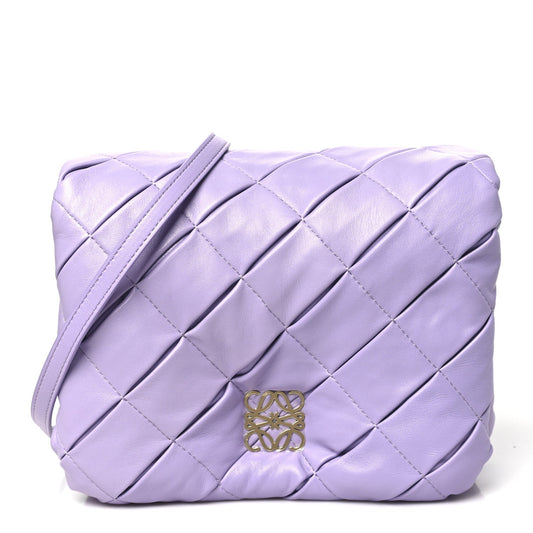 Loewe Lambskin Pleated Goya Puffer Bag Light Mauve