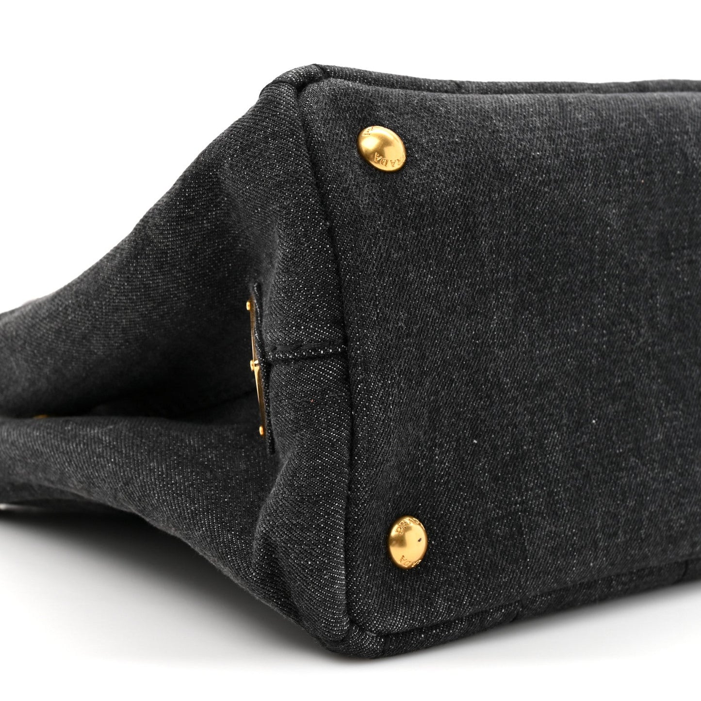 Prada Denim Small Logo Tote Black