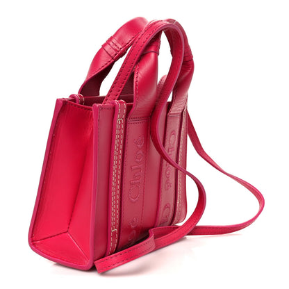 Chloe Calfskin Mini Woody Ribbon Tote Fizzy Pink