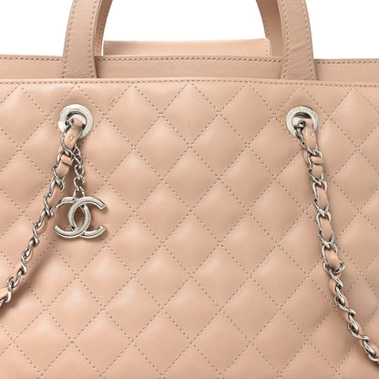 Chanel Calfskin Quilted Large Shopping Tote Light Pink