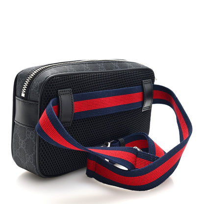 Gucci Soft GG Supreme Monogram Web Belt Bag Black Grey