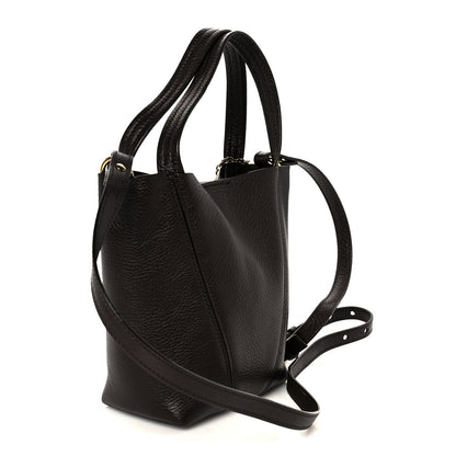 Chloe Grained Calfskin Small Spin Tote Kohl Brown