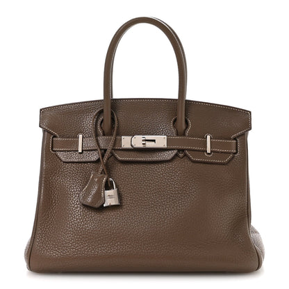 Hermes Taurillon Clemence Birkin 30 Etoupe