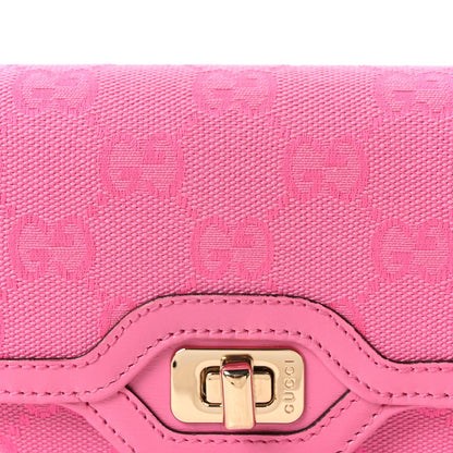 Gucci GG Monogram Scratch Lux Calfskin Mini Luce Shoulder Bag Blossom Rose Dark Blossom