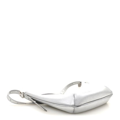 Balenciaga Metallic Calfskin Mary Kate Shoulder Bag Silver