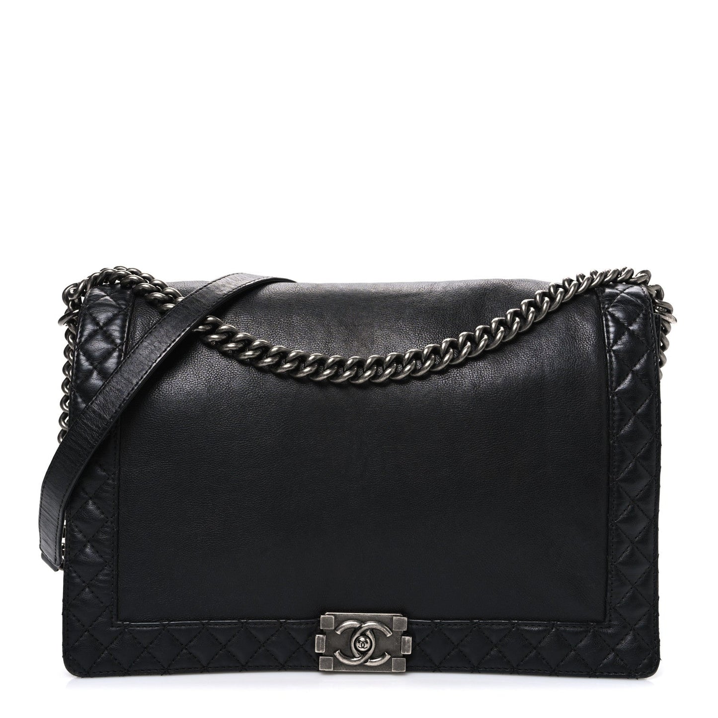 Chanel Calfskin Large Boy Reverso Flap Black