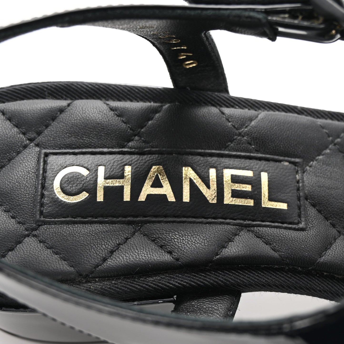 Chanel Patent CC Logo Thong Sandals 37 Black