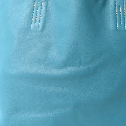Hermes Veau Sikkim Double Sens 36 Reversible Tote Turquoise Gris Perle