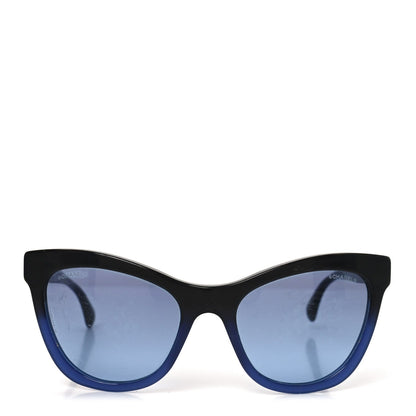Chanel Acetate CC Cat Eye Summer Sunglasses 5350 Black Blue