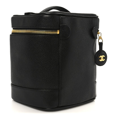 Chanel Caviar Vanity Cosmetic Case Black